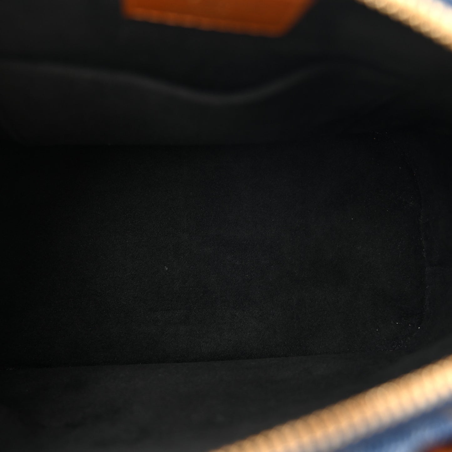 Denim Calfskin Reverse Monogram Malletage Alma BB Blue
