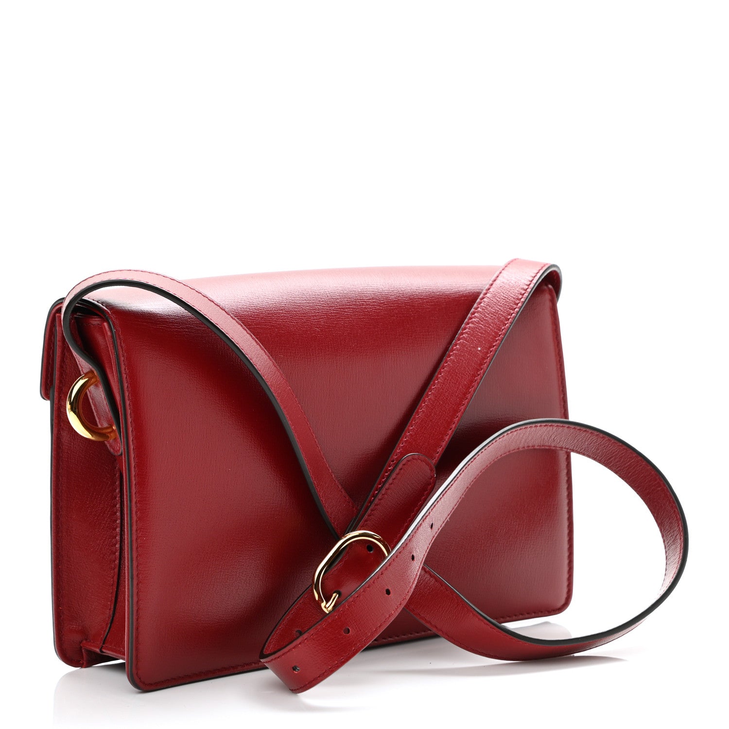 Gucci Textured Calfskin Small Torchon GG Ring Shoulder Bag New Cherry Red 3 of 12