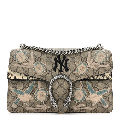 Gucci X MLB GG Supreme Monogram Python NY Yankees Patch Embroidered Small Dionysus Shoulder Bag 1 of 16