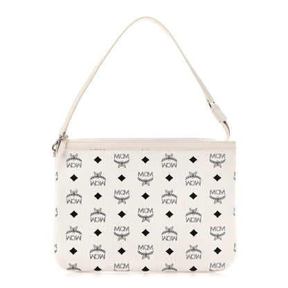 MCM Visetos Liz Shopper Tote Pouch White 1 of 8