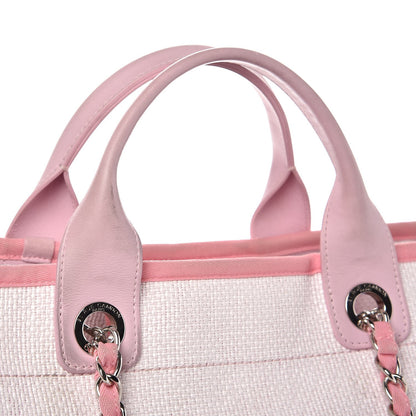 Chanel Woven Straw Raffia Large Deauville Tote Pink 10 of 14