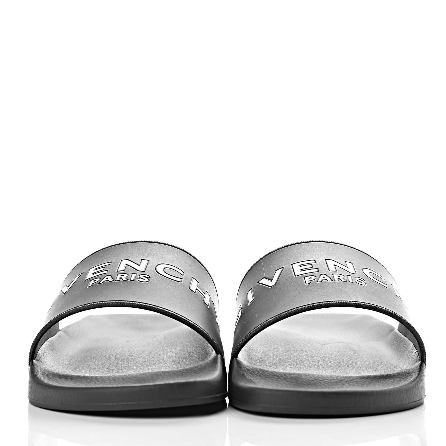 Rubber Logo Pool Slide Sandals 41 Black