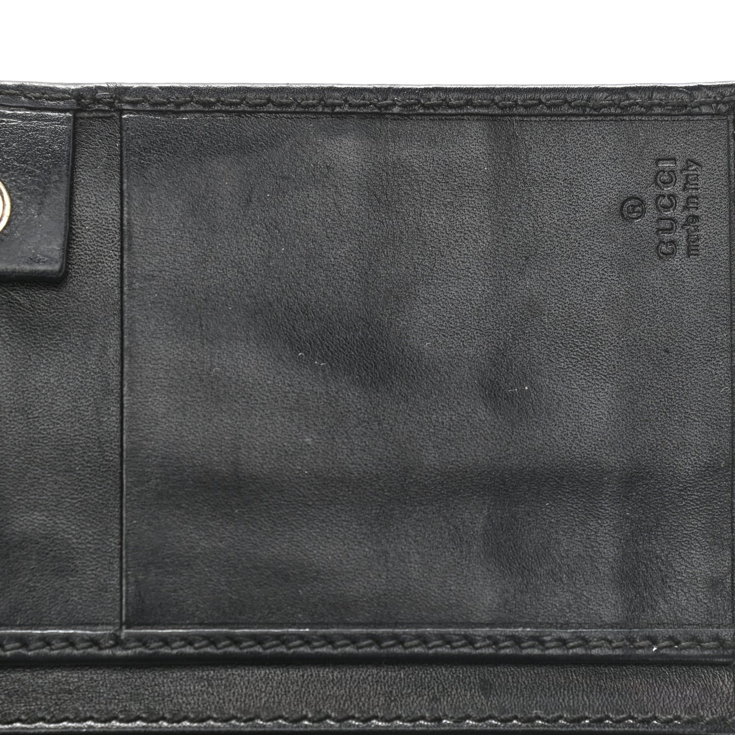 Guccissima Margaux Calfskin Metal Bar Chain Wallet Black