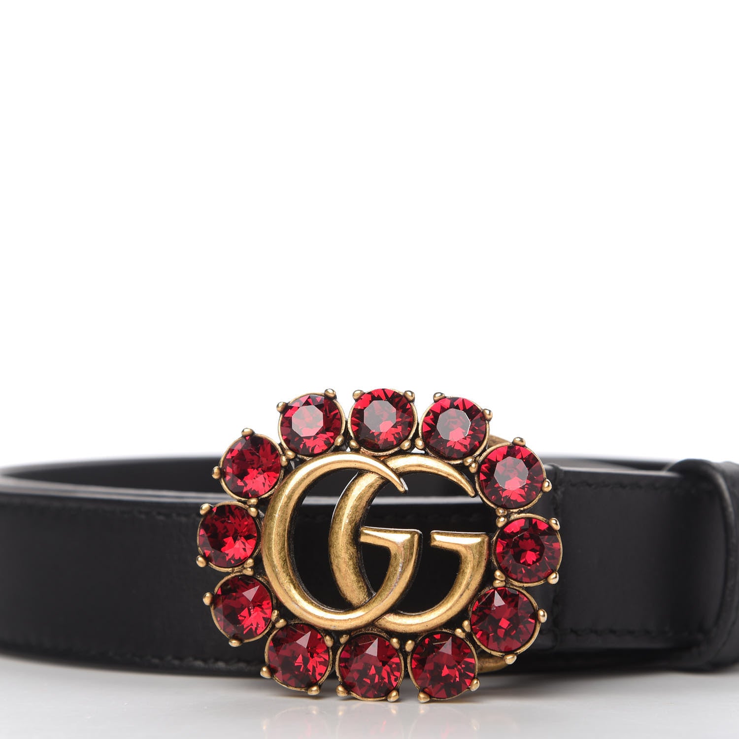 Gucci Calfskin Crystal Double G 30mm Belt 85 34 Black 4 of 4