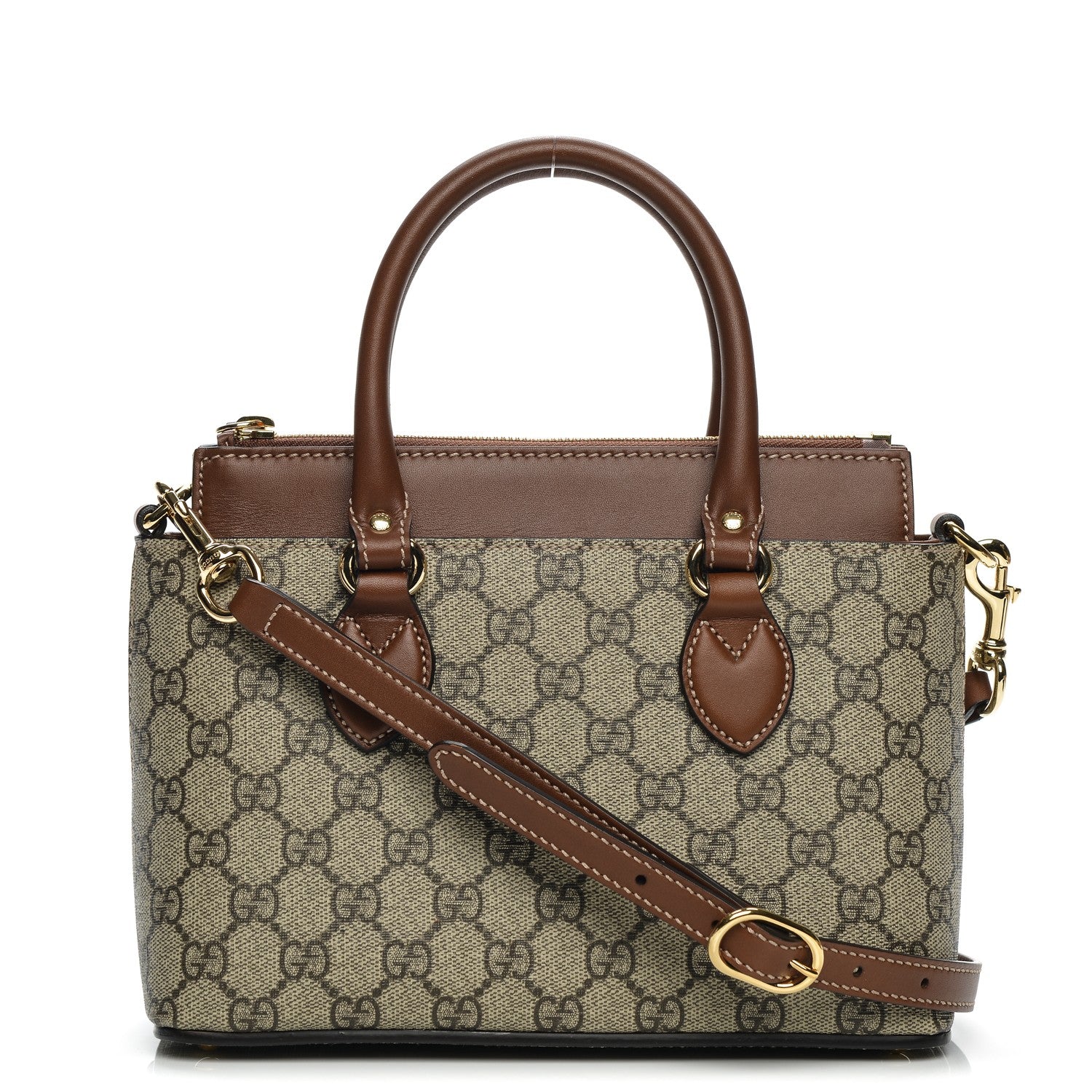 Gucci GG Supreme Monogram Mini Zip Top Tote Beige Tuscany 1 of 7