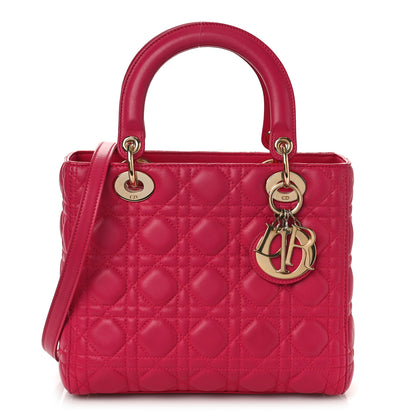 Christian Dior Lambskin Cannage Medium Lady Dior Pink 1 of 11