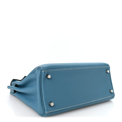 Hermes Taurillon Clemence Kelly Retourne 28 Bleu Jean 4 of 14