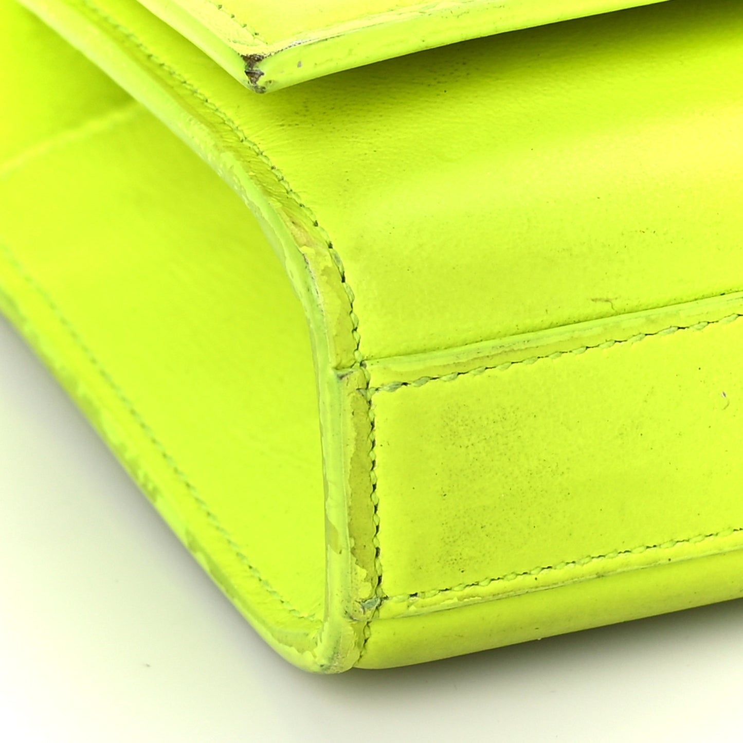 Smooth Calfskin Small Monogram Kate Satchel Neon Yellow