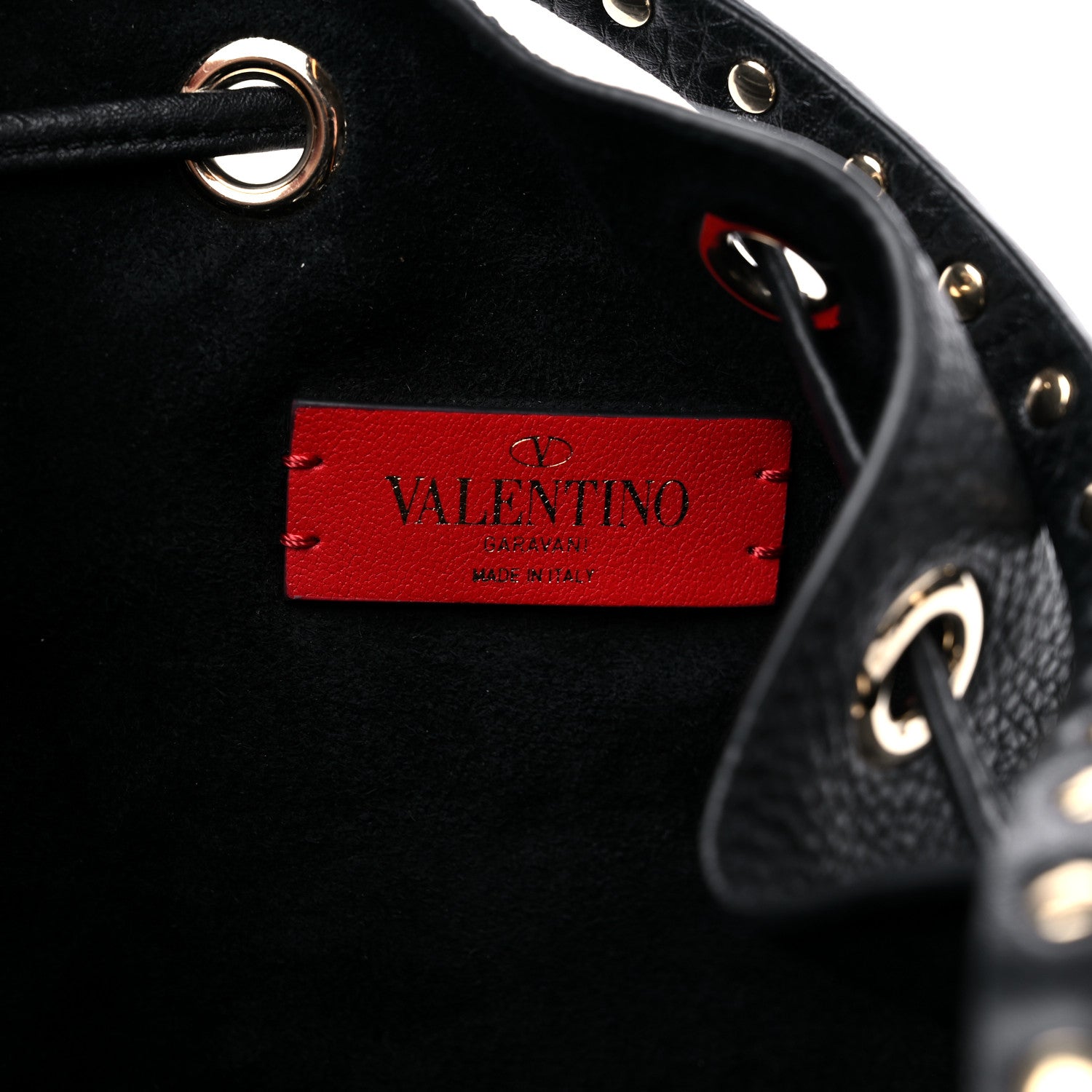 Valentino Garavani Pebbled Calfskin Small Rockstud Bucket Bag Black 6 of 8