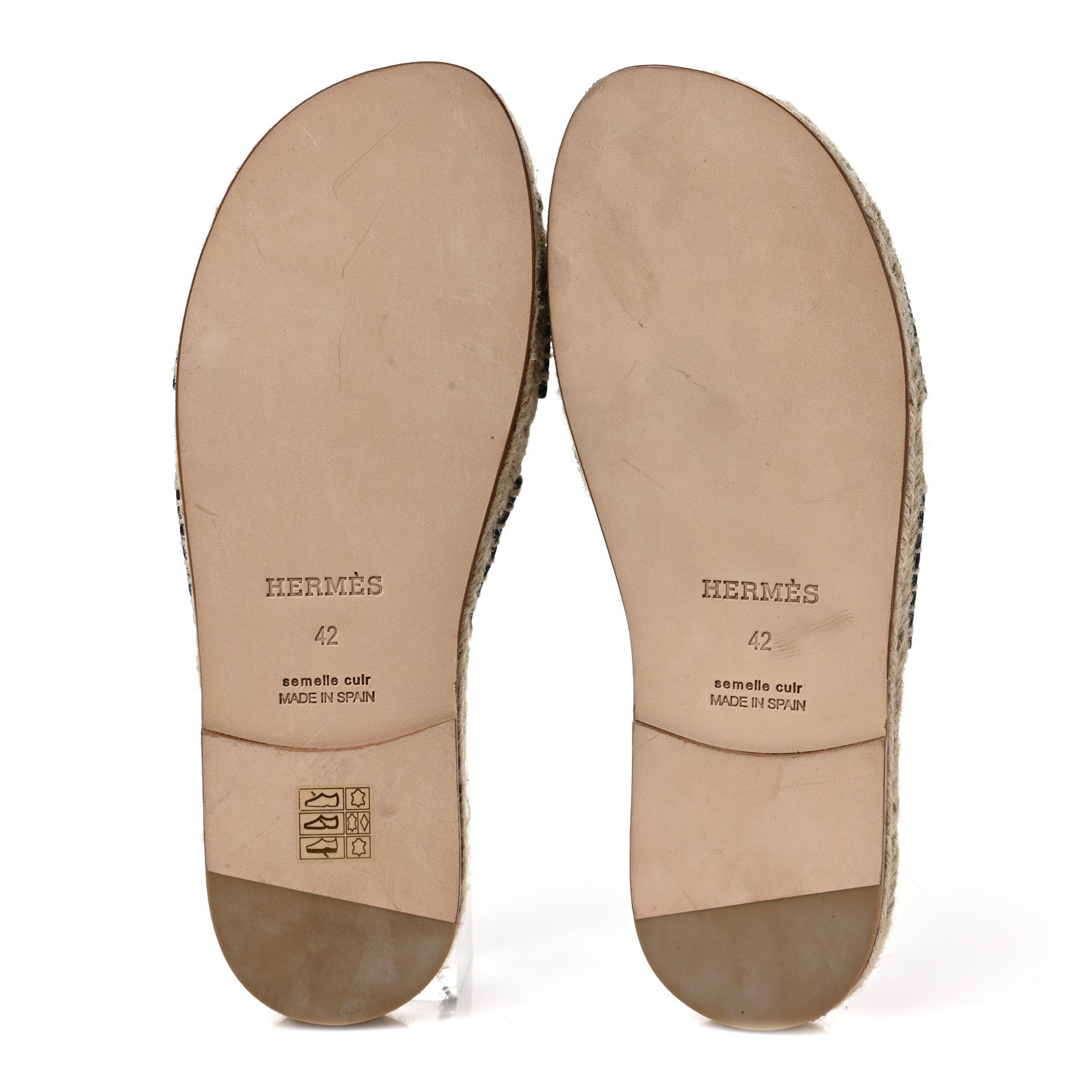 Hermes Calfskin Mens Antigua Espadrille Sandals 42 Black 5 of 8