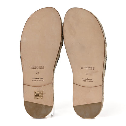 Hermes Calfskin Mens Antigua Espadrille Sandals 42 Black 5 of 8