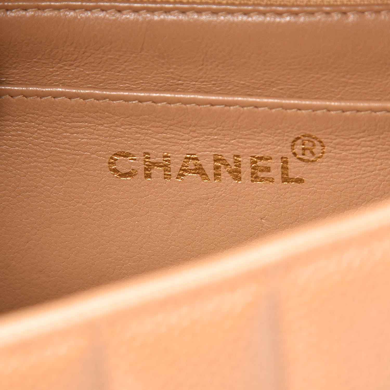 Chanel Caviar Vertical Quilted Jumbo Single Flap Beige 6 of 10