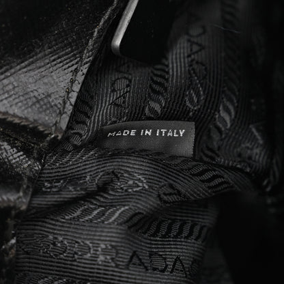 Prada Saffiano Vernice Medium Double Zip Tote Black 8 of 12