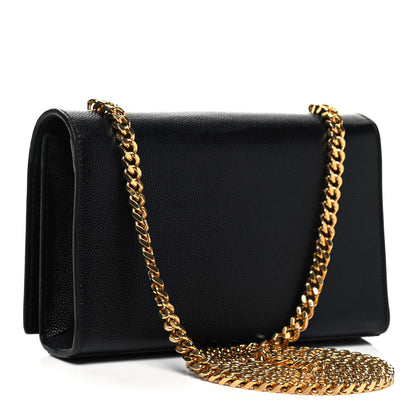 Saint Laurent Grain De Poudre Small Monogram Kate Satchel Black 3 of 9