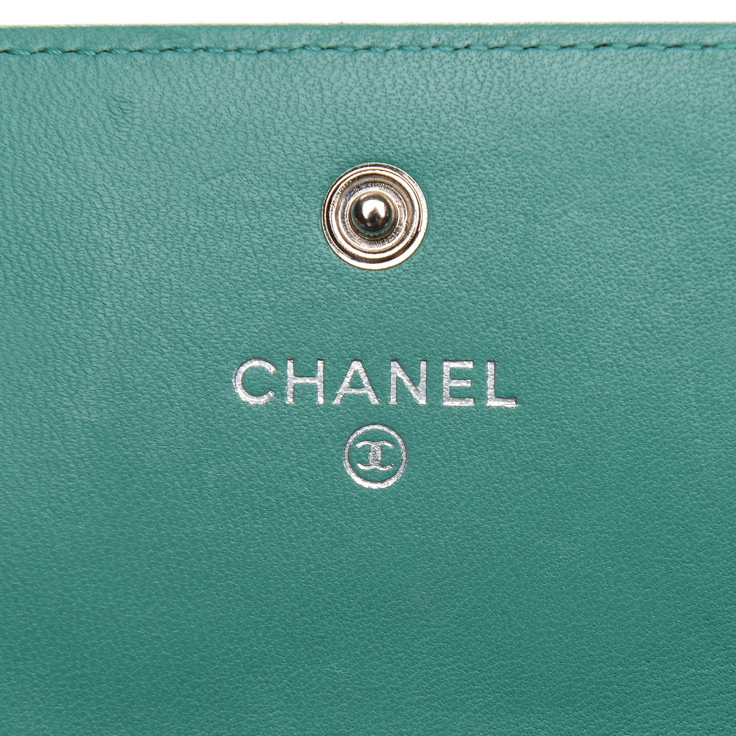 Lambskin Quilted Large Gusset Flap Wallet Turquoise