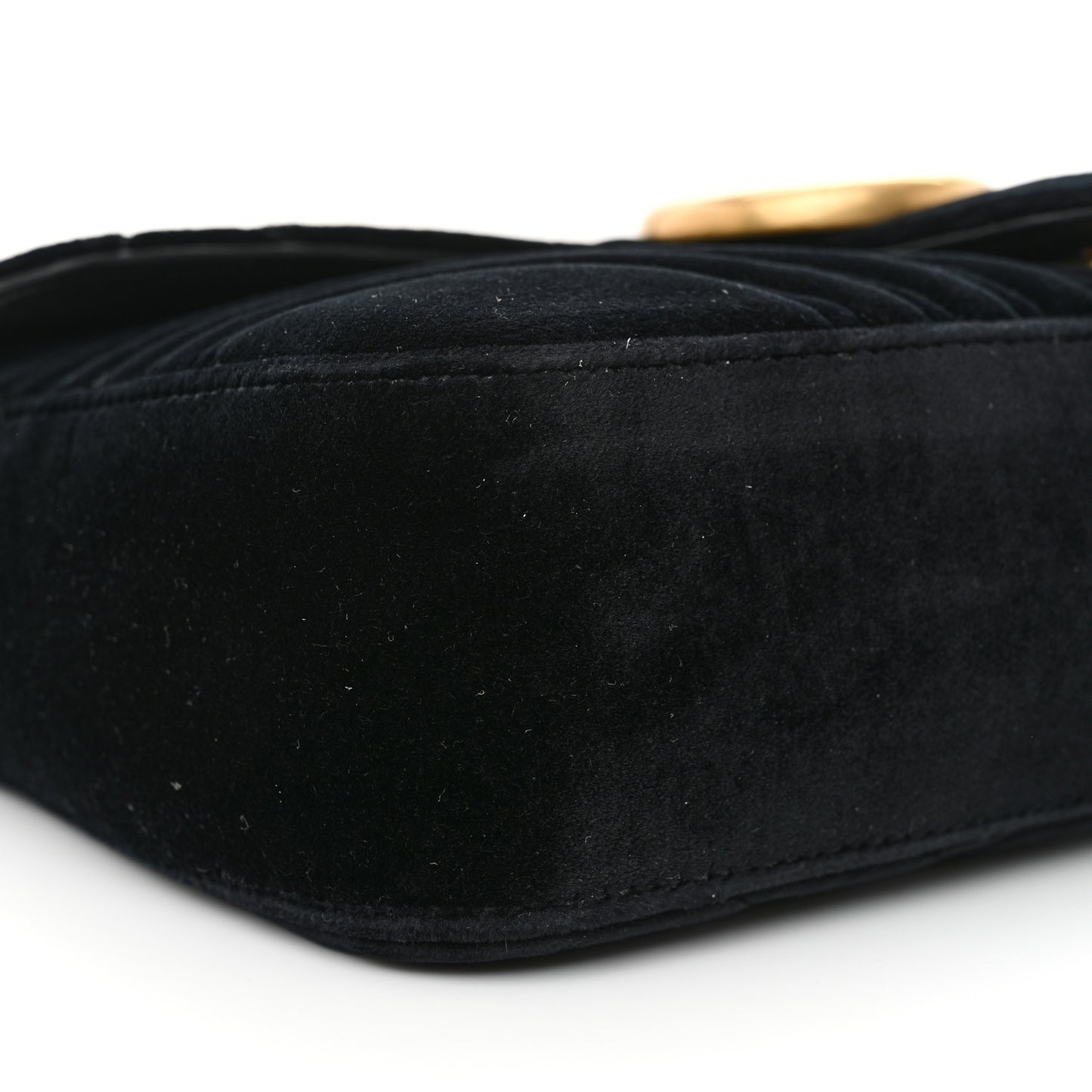 Velvet Matelasse Medium GG Marmont Shoulder Bag Black