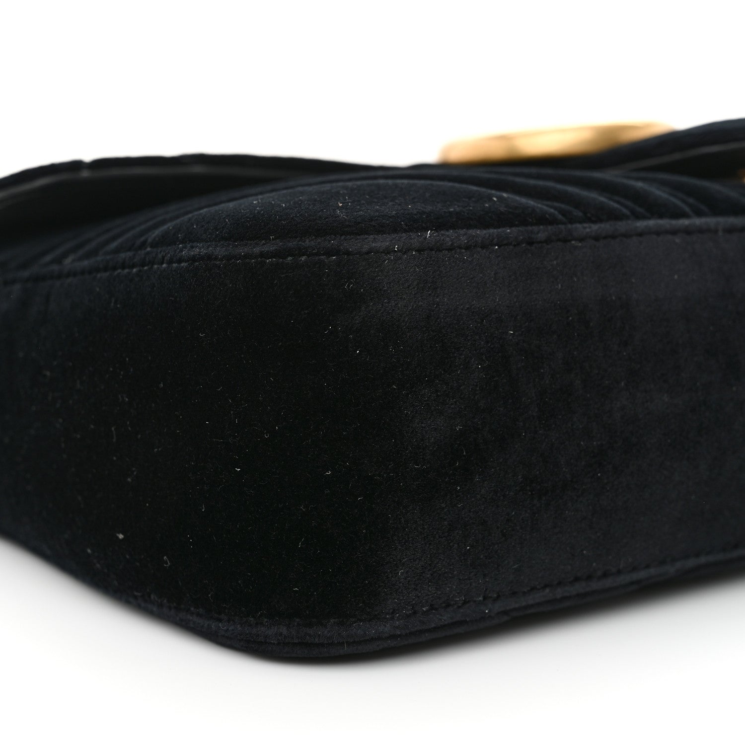 Gucci Velvet Matelasse Medium GG Marmont Shoulder Bag Black 9 of 11