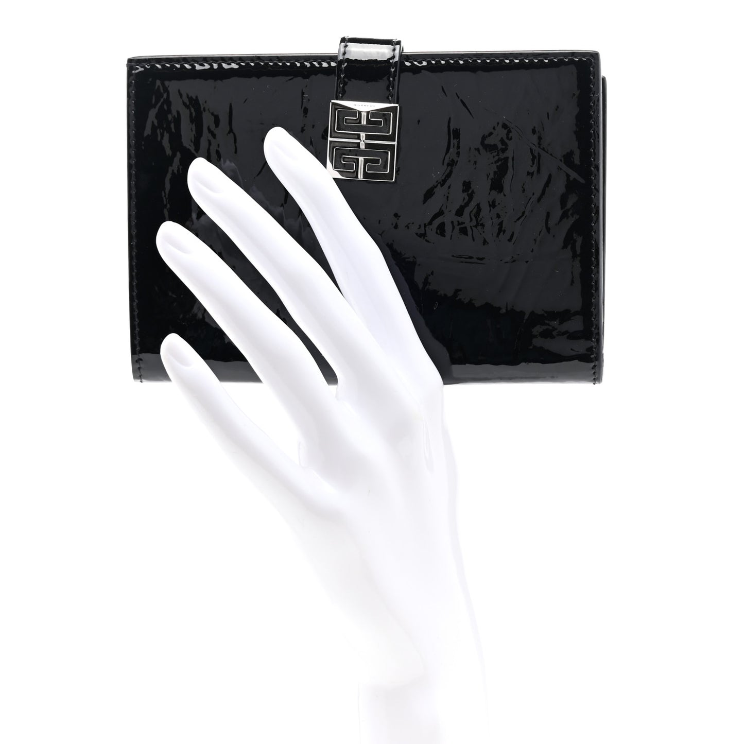 Patent Textured Goatskin Card Case Black