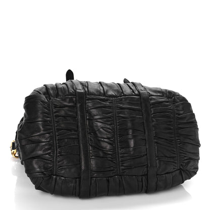 Prada Nappa Gaufre Buckle Shoulder Bag Black 3 of 9