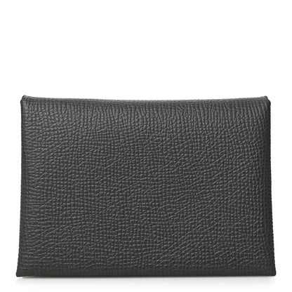 Hermes Epsom Calvi Duo Card Case Gris Meyer 1 of 8
