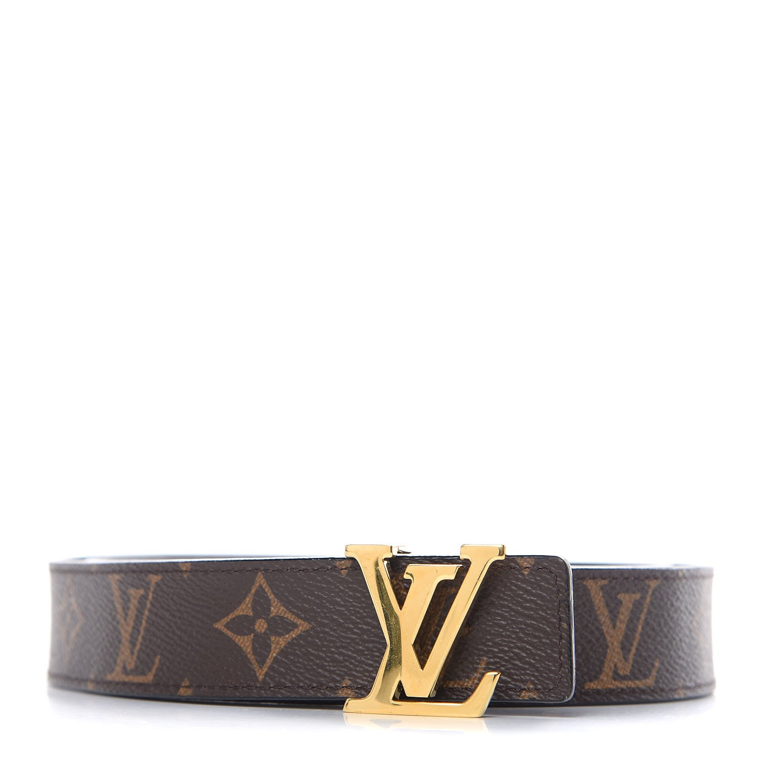 Louis Vuitton Calfskin Monogram 30mm LV Initiales Reversible Belt 85 34 Black 1 of 7