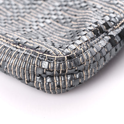 Fendi Metallic Lambskin Woven Baguette Grey 8 of 14