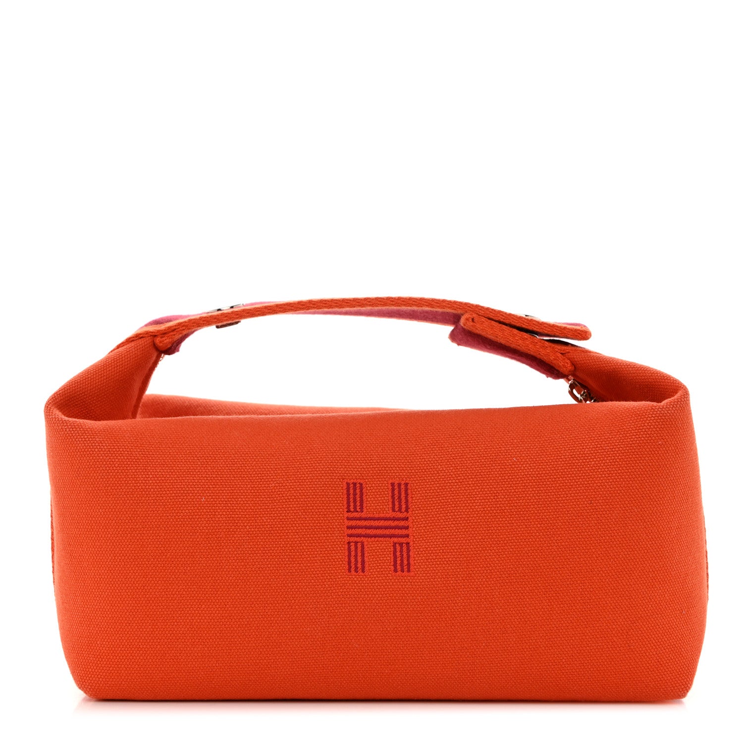 Hermes Canvas Small Bride-A-Brac Pouch Orange Burgundy 1 of 6