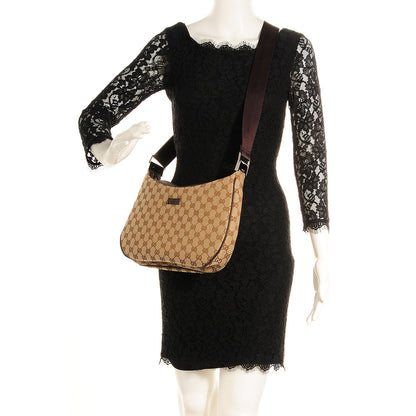 Gucci Monogram Medium Half Moon Hobo Dark Brown 2 of 10