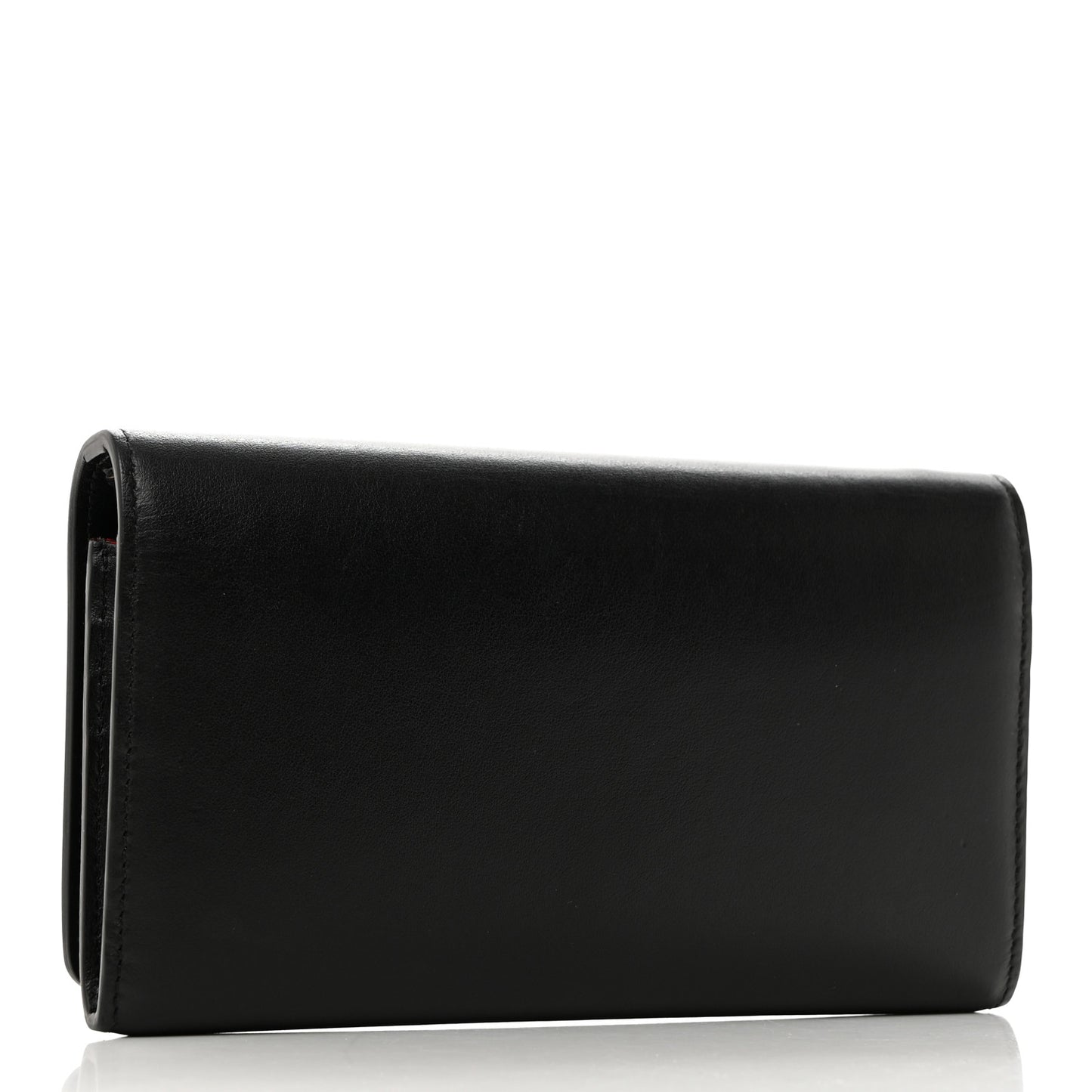 Calfskin Macaron Spiked Flap Wallet Black