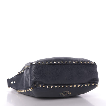Valentino Garavani Pebbled Calfskin Small Rockstud Flip-Lock Messenger Bag Marine 4 of 10