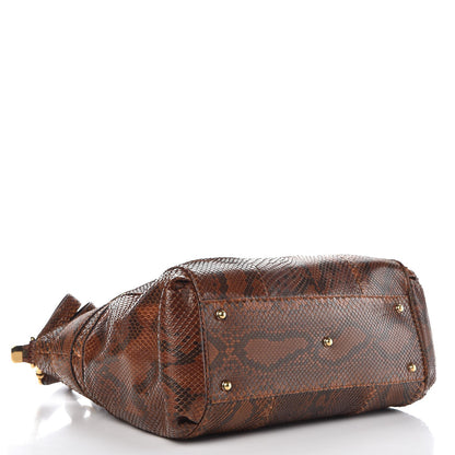 Gucci Python Medium Ride Top Handle Bag Brown 5 of 9