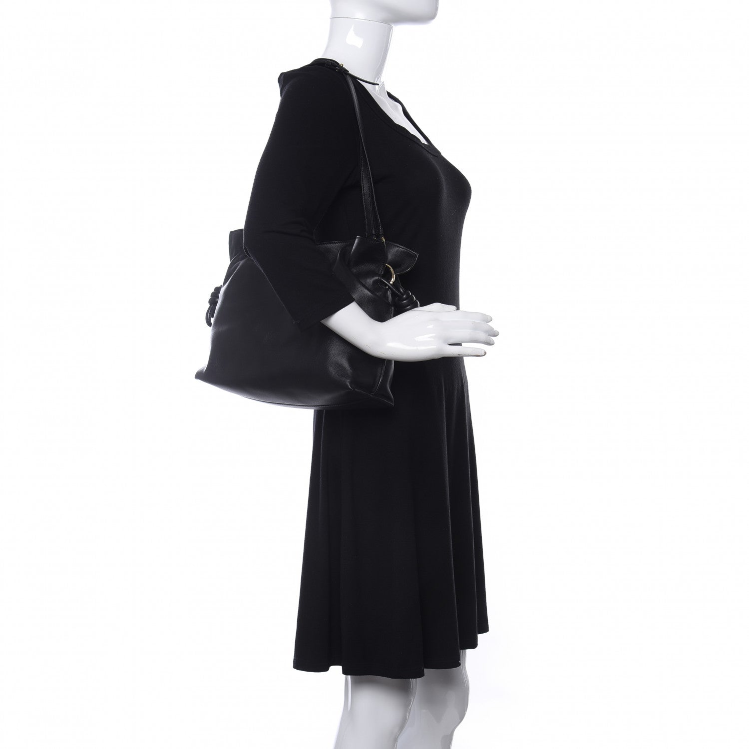 Loewe Calfskin Small Flamenco Knot Bag Black 2 of 10