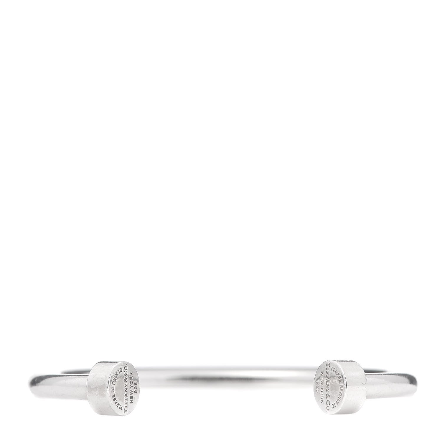 Tiffany Sterling Silver Return to Narrow Circle Edge Cuff Bracelet 1 of 5