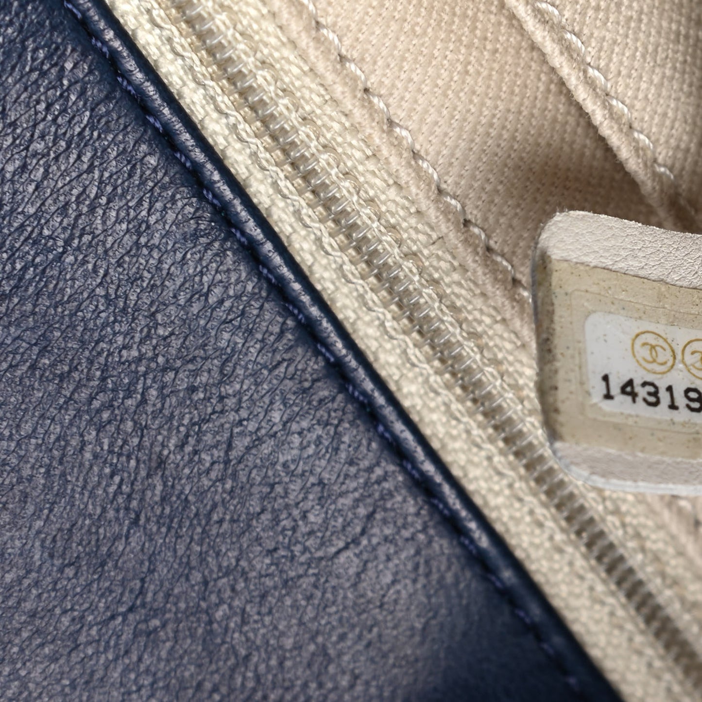Vinyl Quilted In the Business Flap Bag Navy Blue