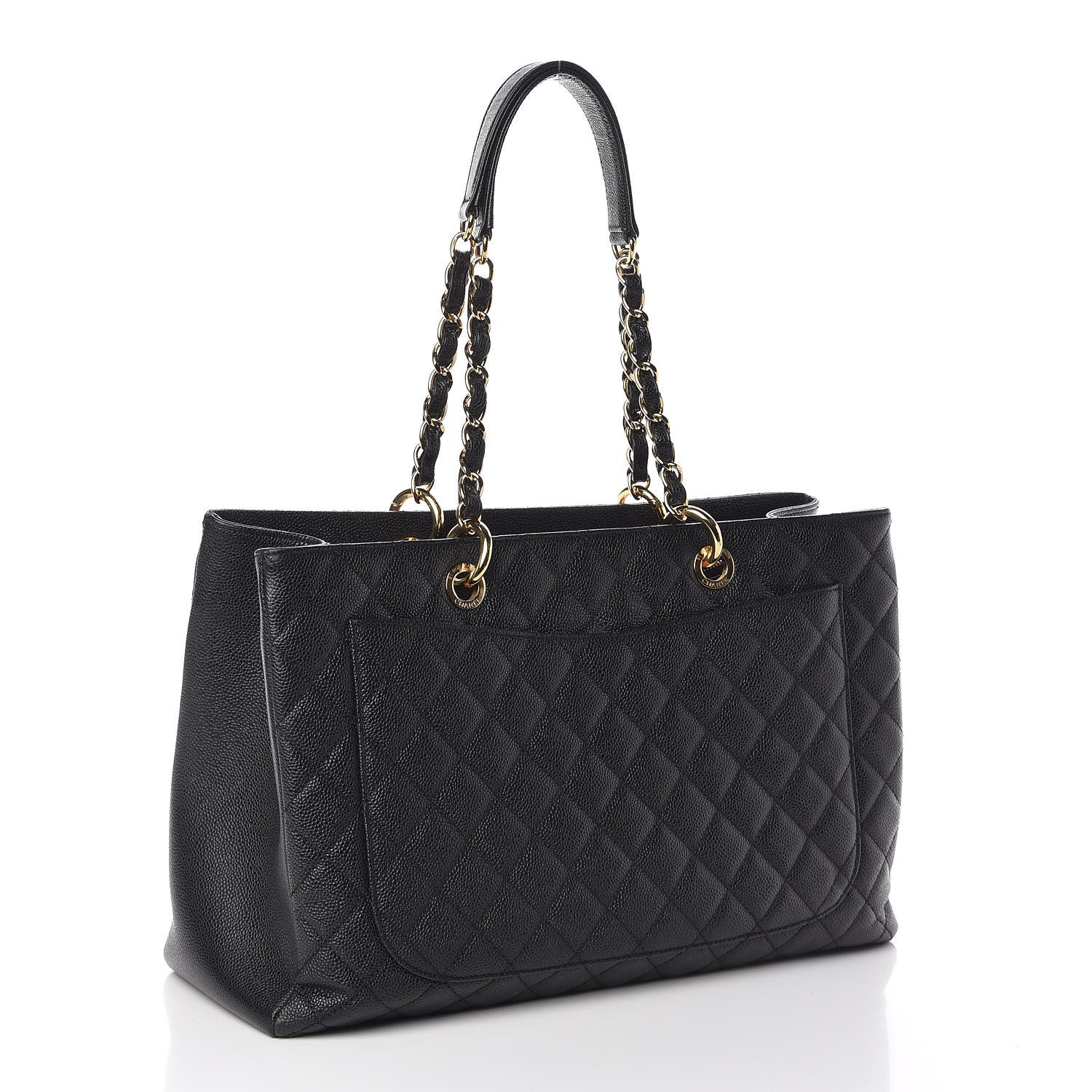 Chanel Caviar Quilted XL Grand Shopping Tote GST Black 3 of 10