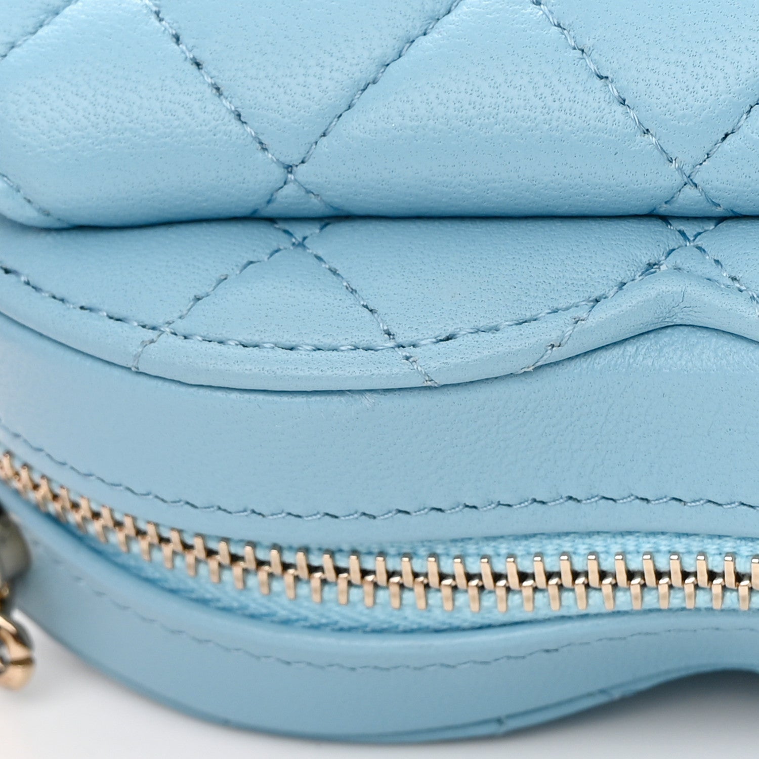 Chanel Lambskin Quilted CC In Love Heart Clutch With Chain Light Blue 12 of 12