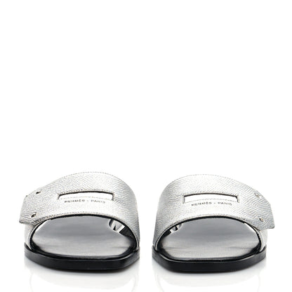 Hermes Epsom View Sandals 36 Argent 2 of 10