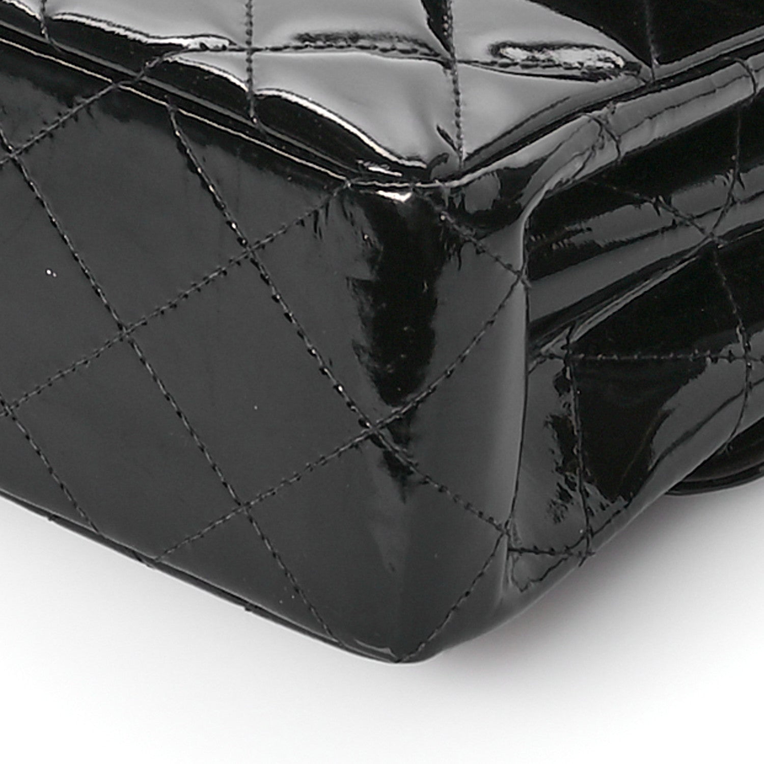 Chanel Patent Quilted Double Sided Shoulder Flap Bag Black 11 of 13