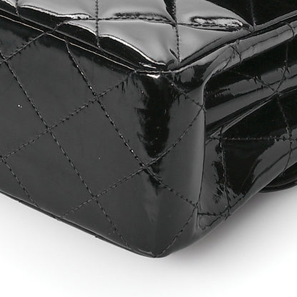 Chanel Patent Quilted Double Sided Shoulder Flap Bag Black 11 of 13