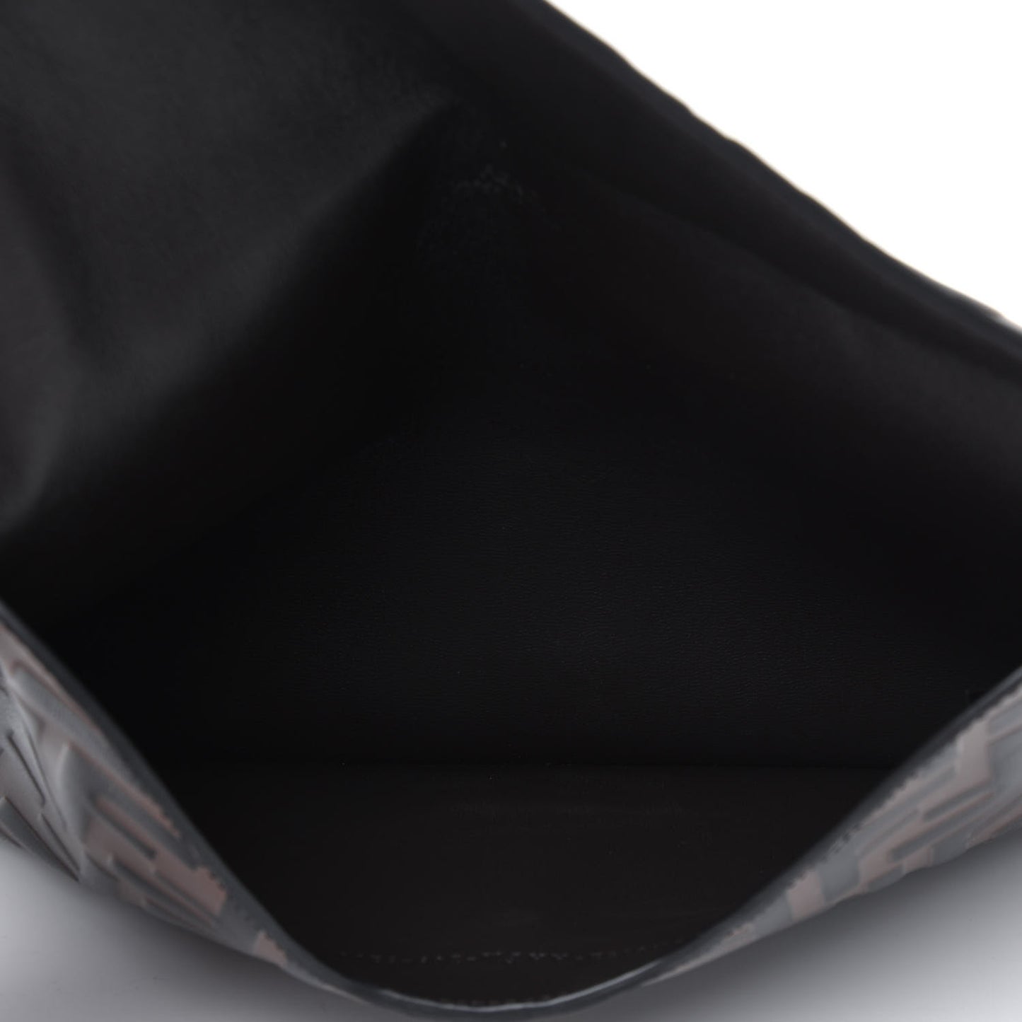 Vitello Soft F is Fendi Bi-Color FF 1974 Embossed Envelope Pouch Maya Black