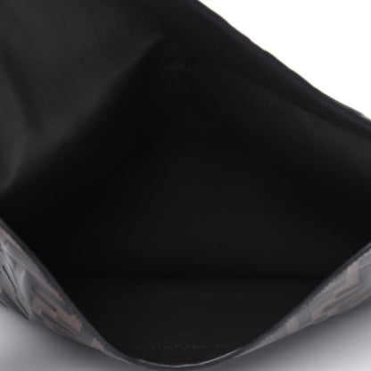 Fendi Vitello Soft F is Fendi Bi-Color FF 1974 Embossed Envelope Pouch Maya Black 3 of 4