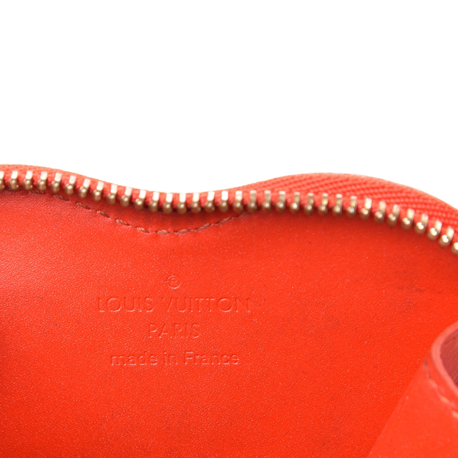 Louis Vuitton Vernis Heart Coin Purse Orange Sunset 5 of 11