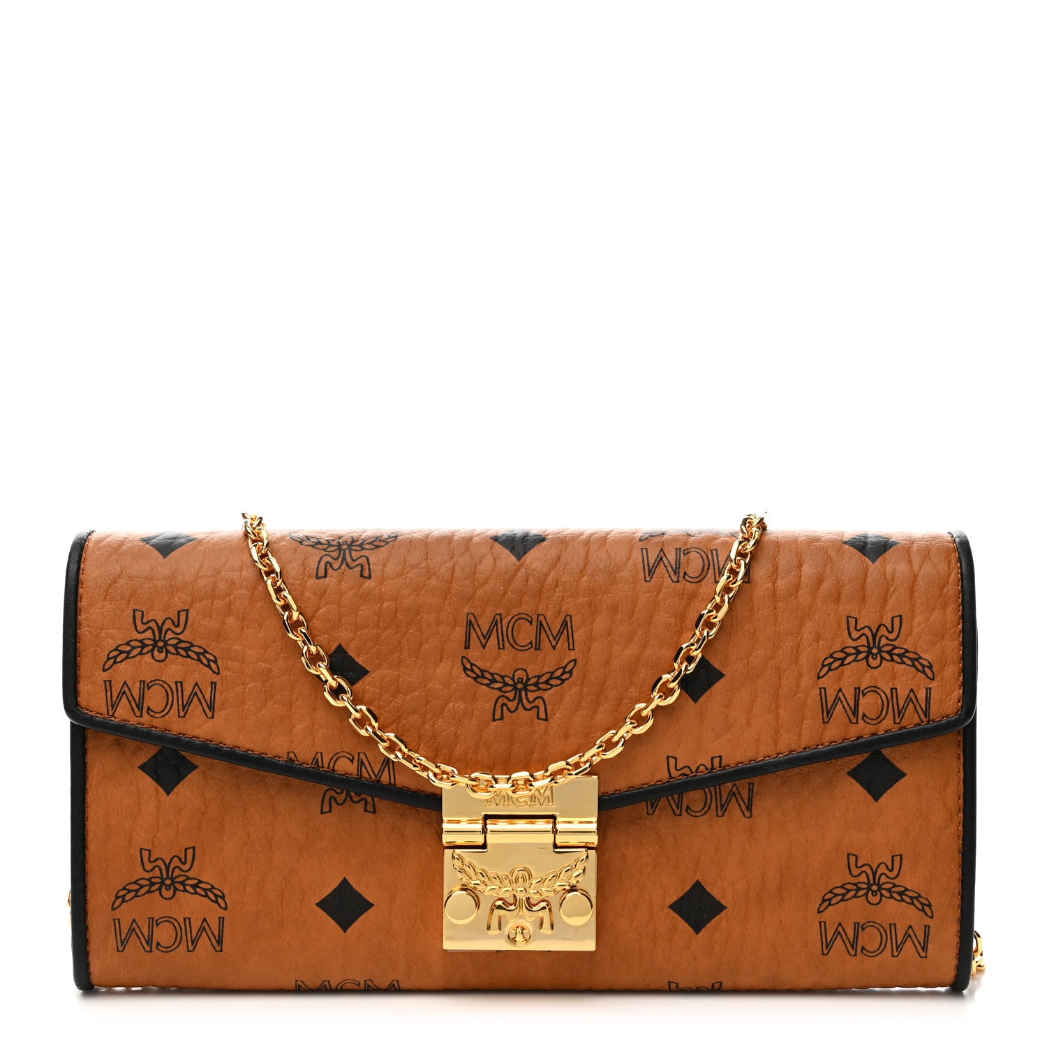 MCM Visetos Patricia Wallet On Chain Cognac 1 of 9