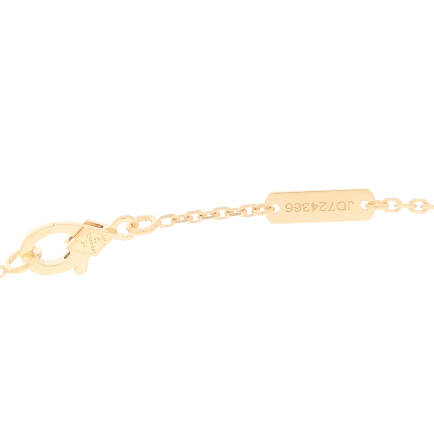18K Yellow Gold Mother of Pearl Vintage Alhambra Pendant Necklace