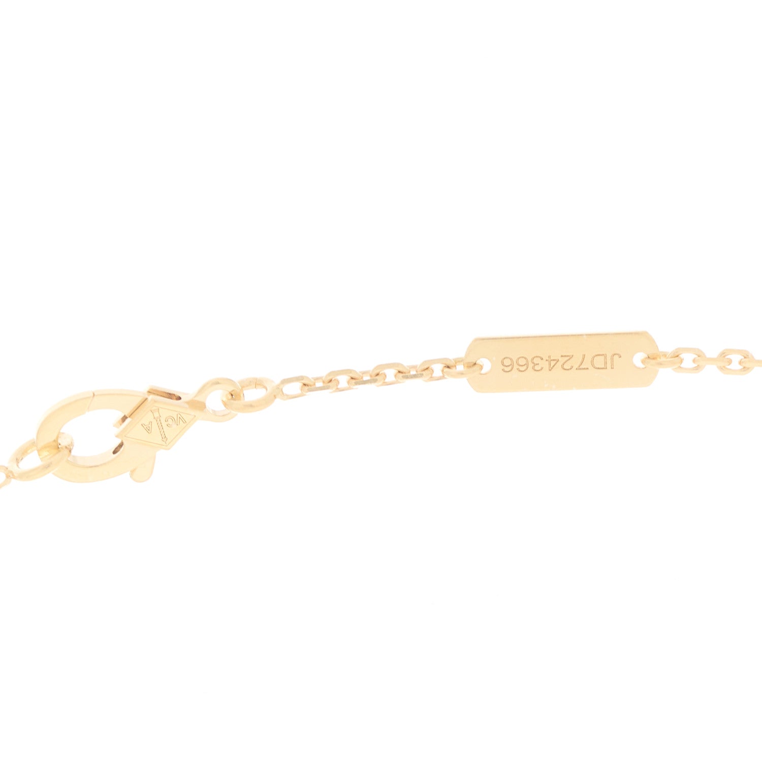 Van Cleef & Arpels 18K Yellow Gold Mother of Pearl Vintage Alhambra Pendant Necklace 4 of 6