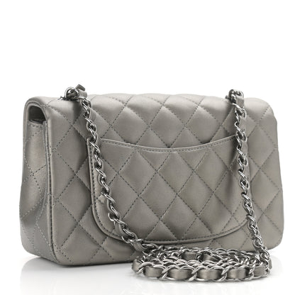 Chanel Metallic Calfskin Quilted Mini Rectangular Flap Ruthenium 3 of 12