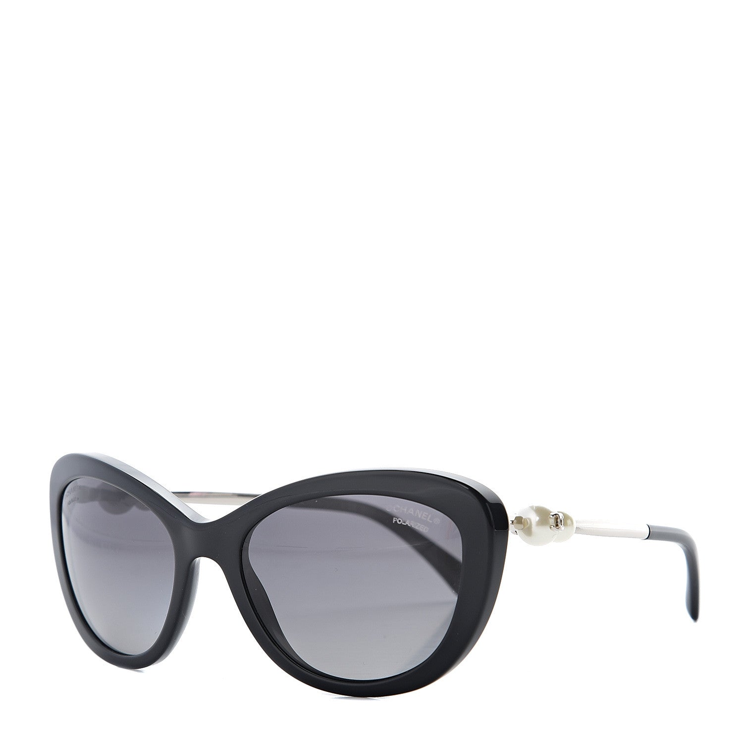 Chanel Acetate Pearl Cat Eye Sunglasses 5340-H Black 1 of 8