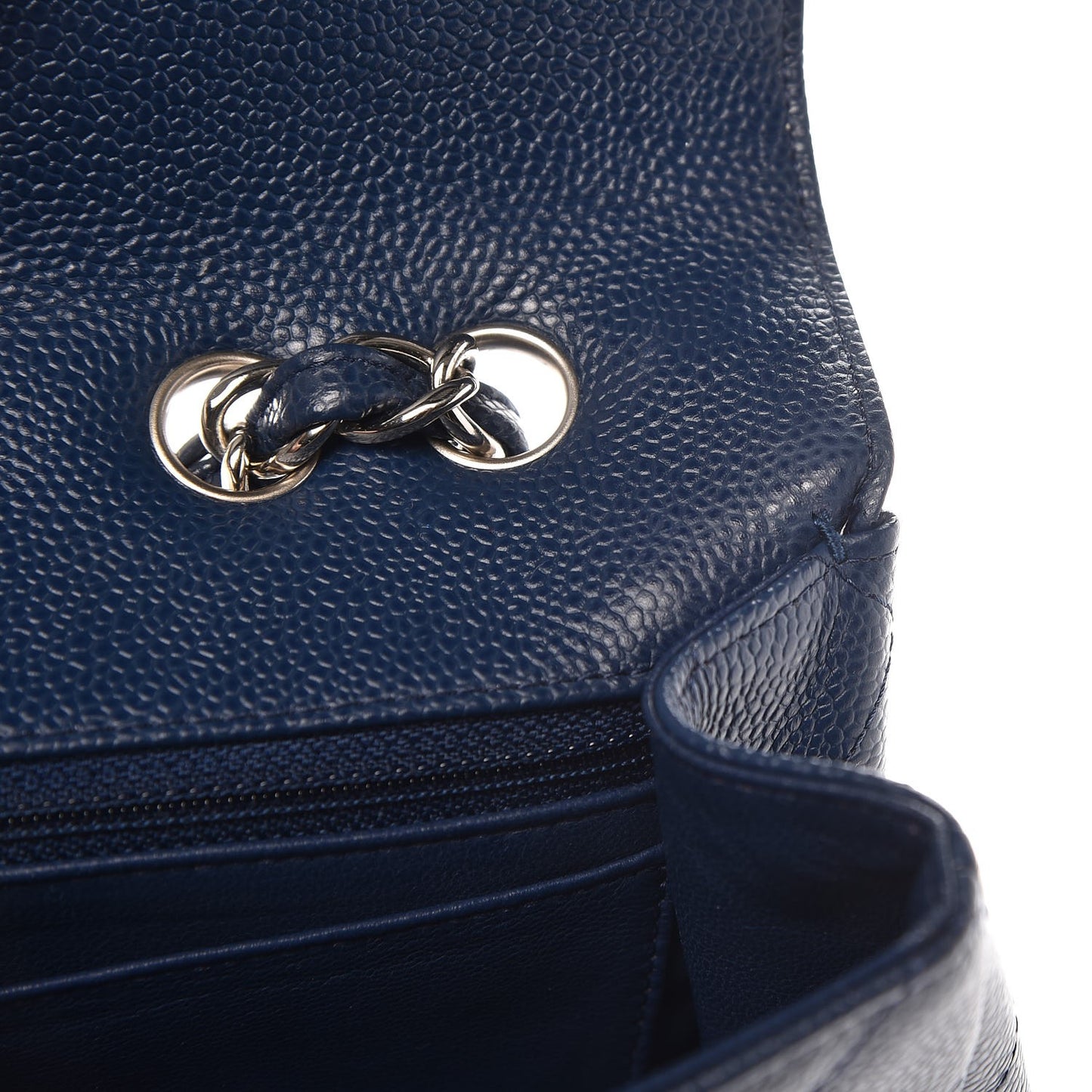 Caviar Quilted Jumbo Single Flap Navy