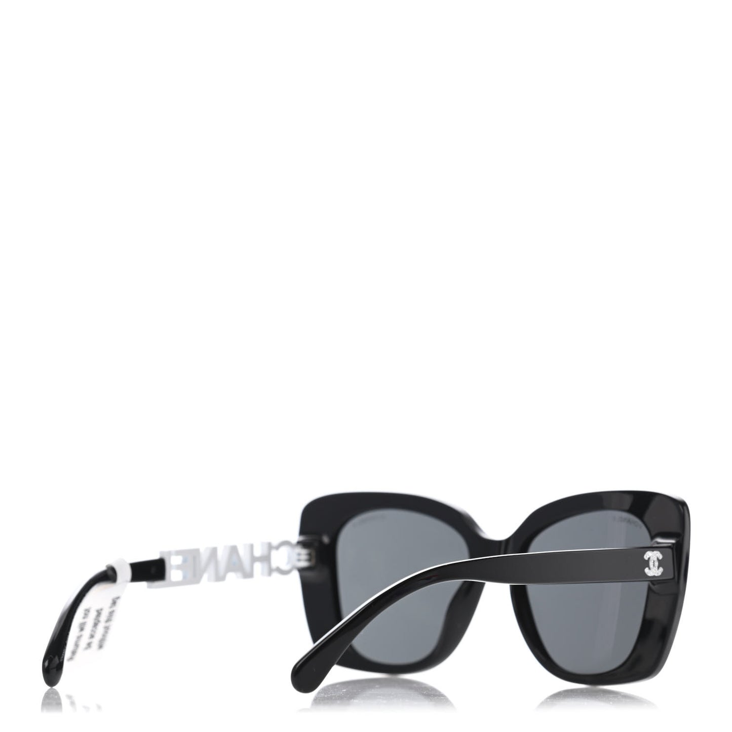 Acetate Strass Square Sunglasses 5422 Black White