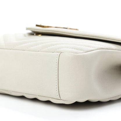 Saint Laurent Sheepskin Matelasse Chevron Monogram Medium College Bag Crema Soft 7 of 11